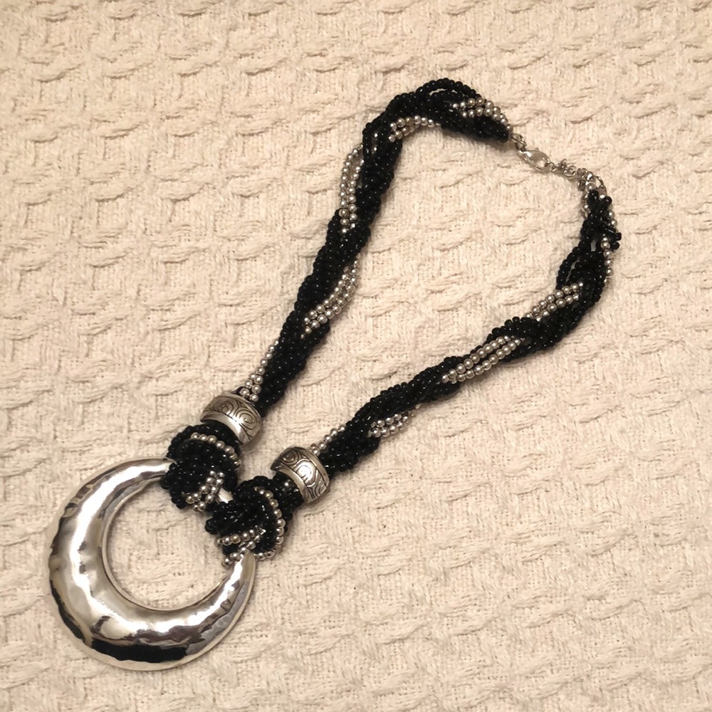 Beautiful black silver necklace